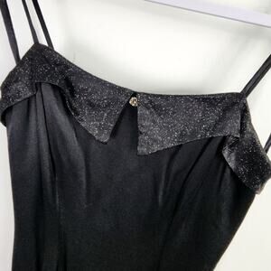 Nadine Vintage 90s Classic Fitted Midi Length Black Sheath Dress Size 11